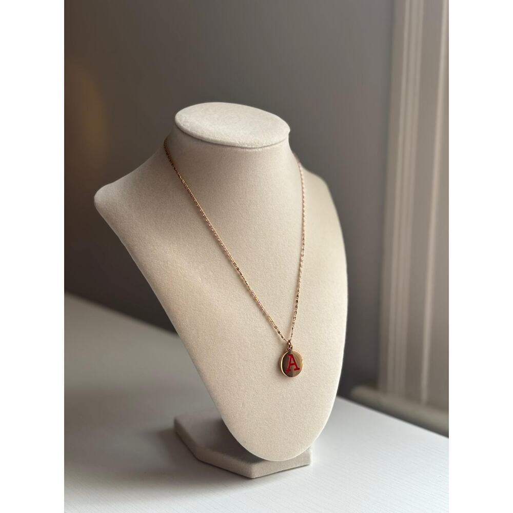 Gold Initial Necklace Letter A Pendant Minimal Dainty Personalized Jewelry